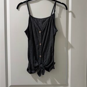 Elegant Charcoal Button-Down Camisole
